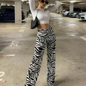 SHEIN BLACK AND WHITE Y2K PANTS